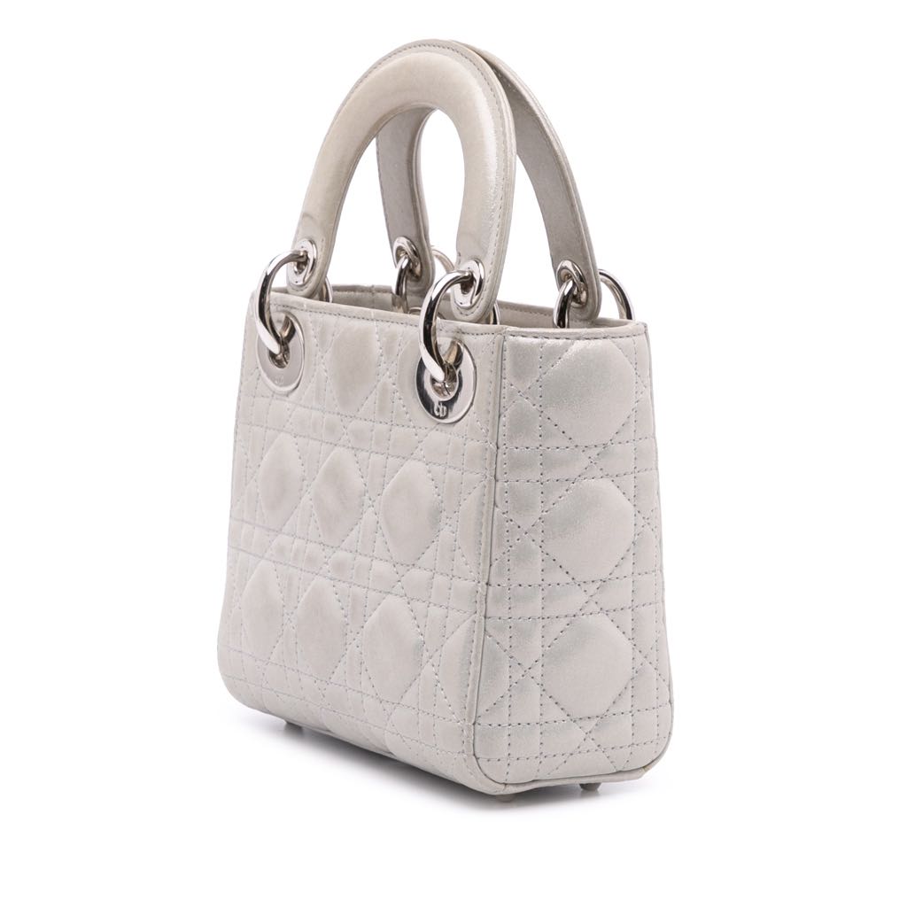 Dior Mini Iridescent Lambskin Cannage Lady Dior - 2