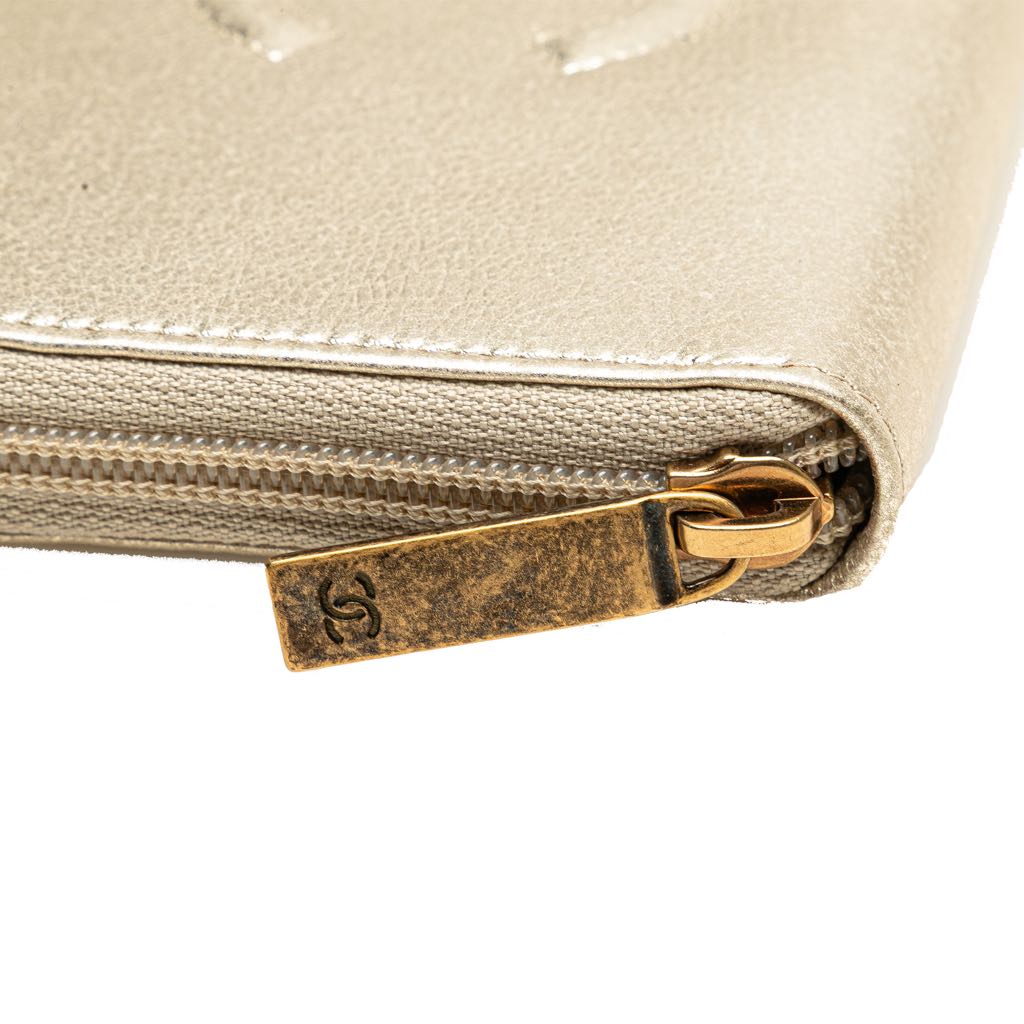 Chanel CC Metallic Lambskin Zip Around Wallet - Image 10