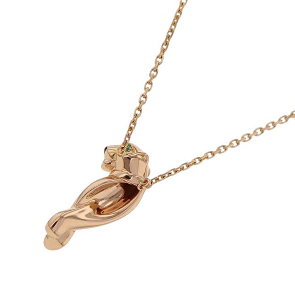 Cartier 18K Rose Gold Onyx and Tsavorite Garnet Panthère de Cartier Pendant Necklace - Image 6