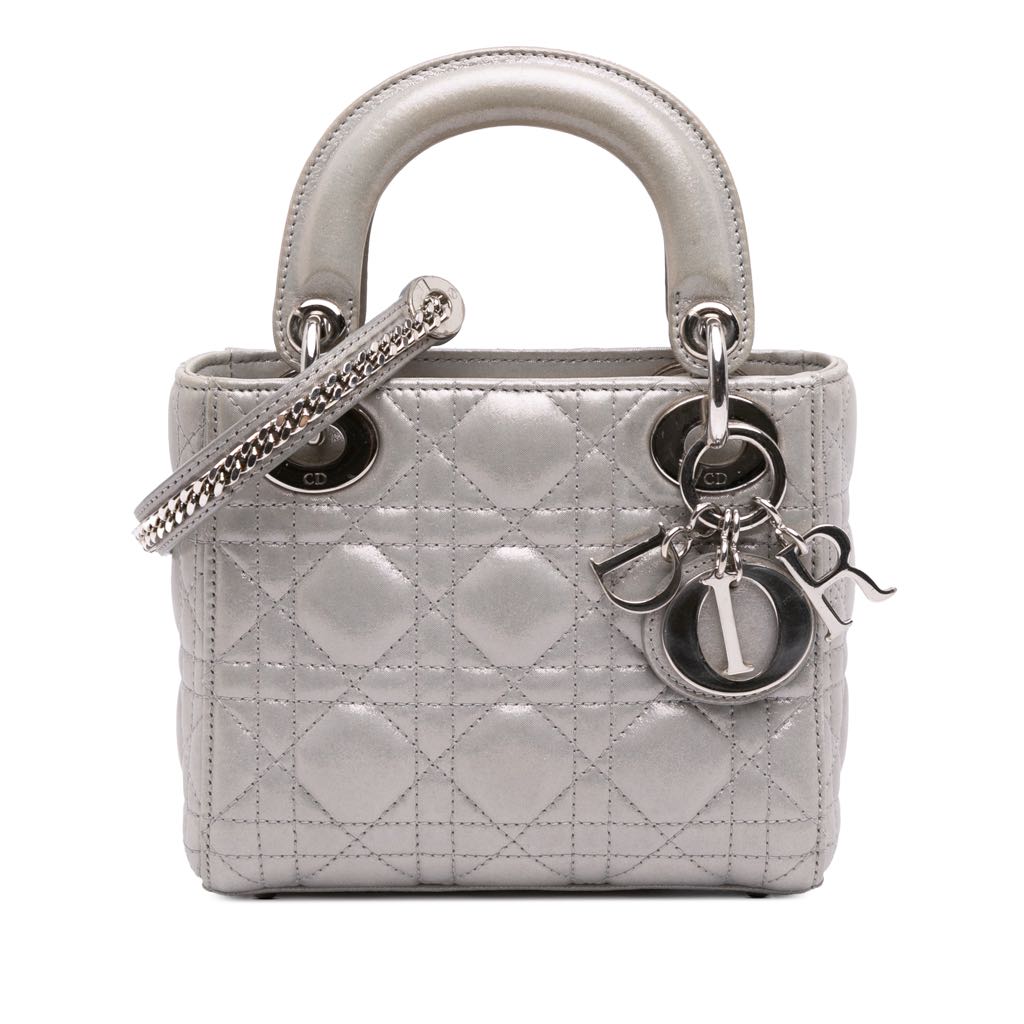 Dior Mini Iridescent Lambskin Cannage Lady Dior