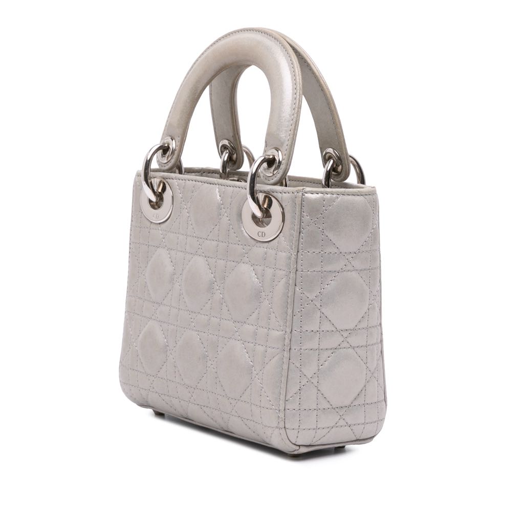 Dior Mini Iridescent Lambskin Cannage Lady Dior - 2