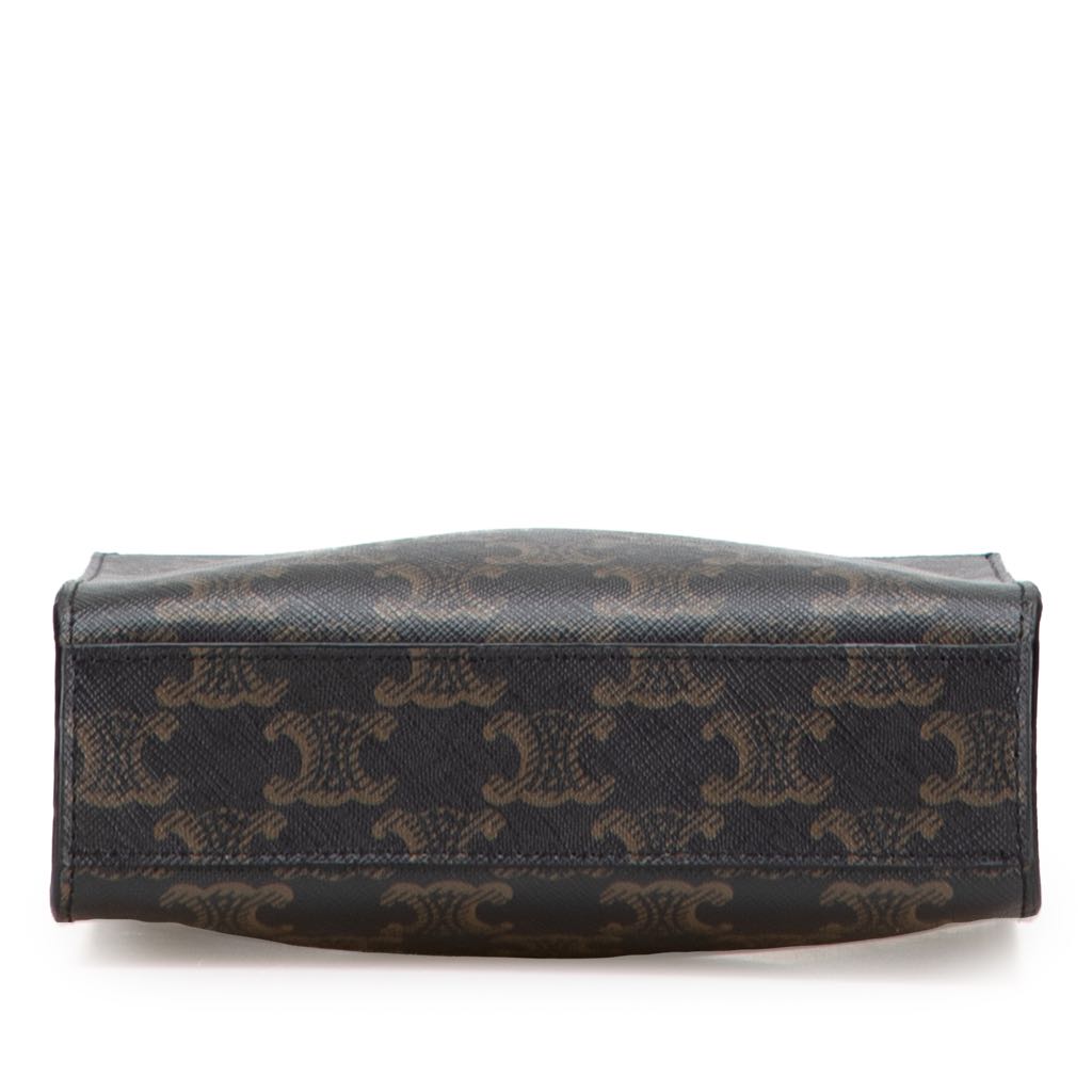 Celine Mini Triomphe Coated Canvas Vertical Cabas Satchel - Image 6