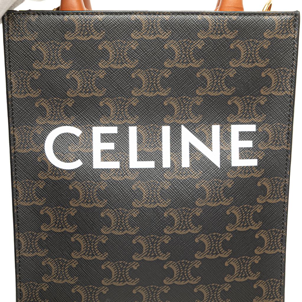 Celine Mini Triomphe Coated Canvas Vertical Cabas Satchel - Detail 1