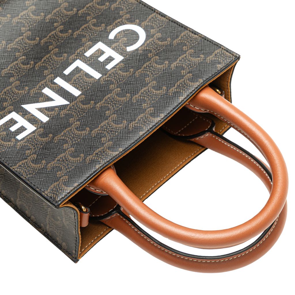 Celine Mini Triomphe Coated Canvas Vertical Cabas Satchel - Image 11