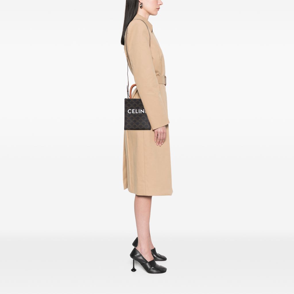 Celine Mini Triomphe Coated Canvas Vertical Cabas Satchel - Image 12