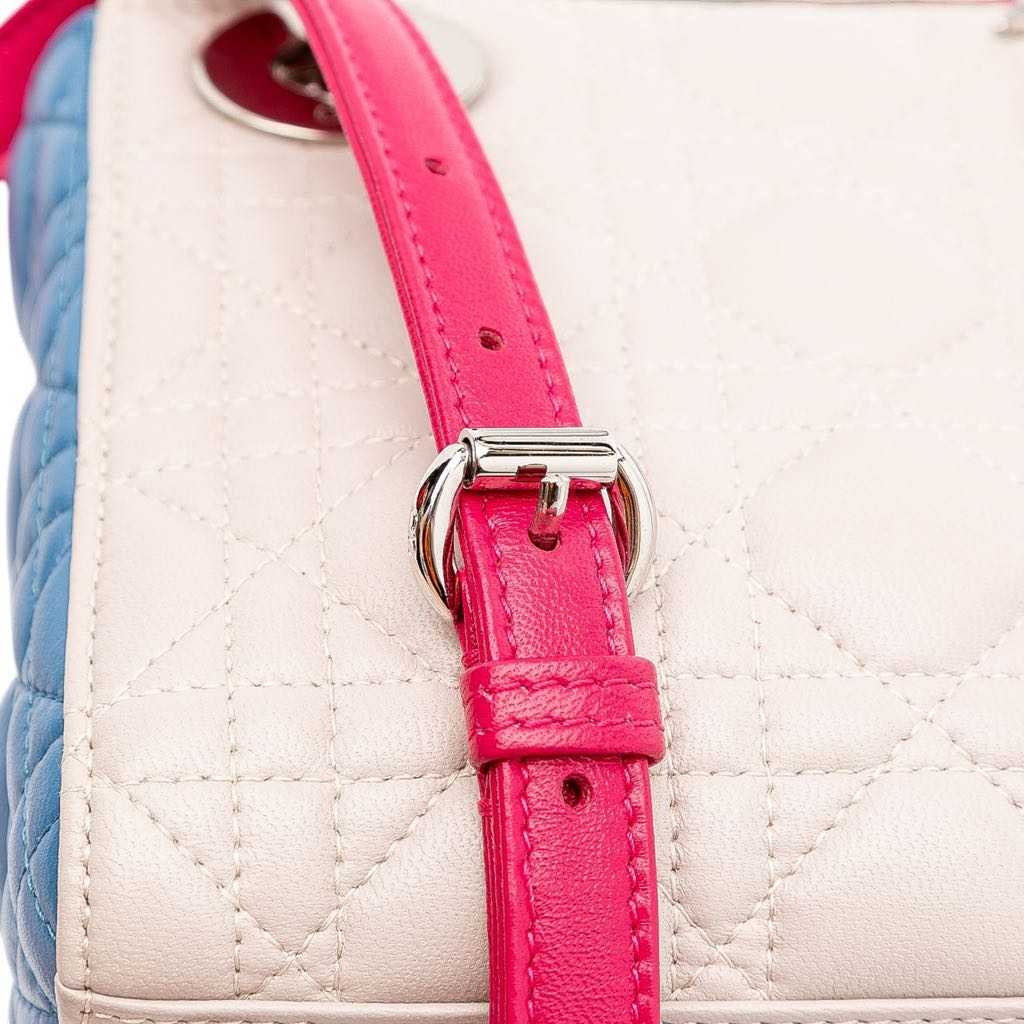 Dior Mini Tricolor Lambskin Cannage Lady Dior - Image 14
