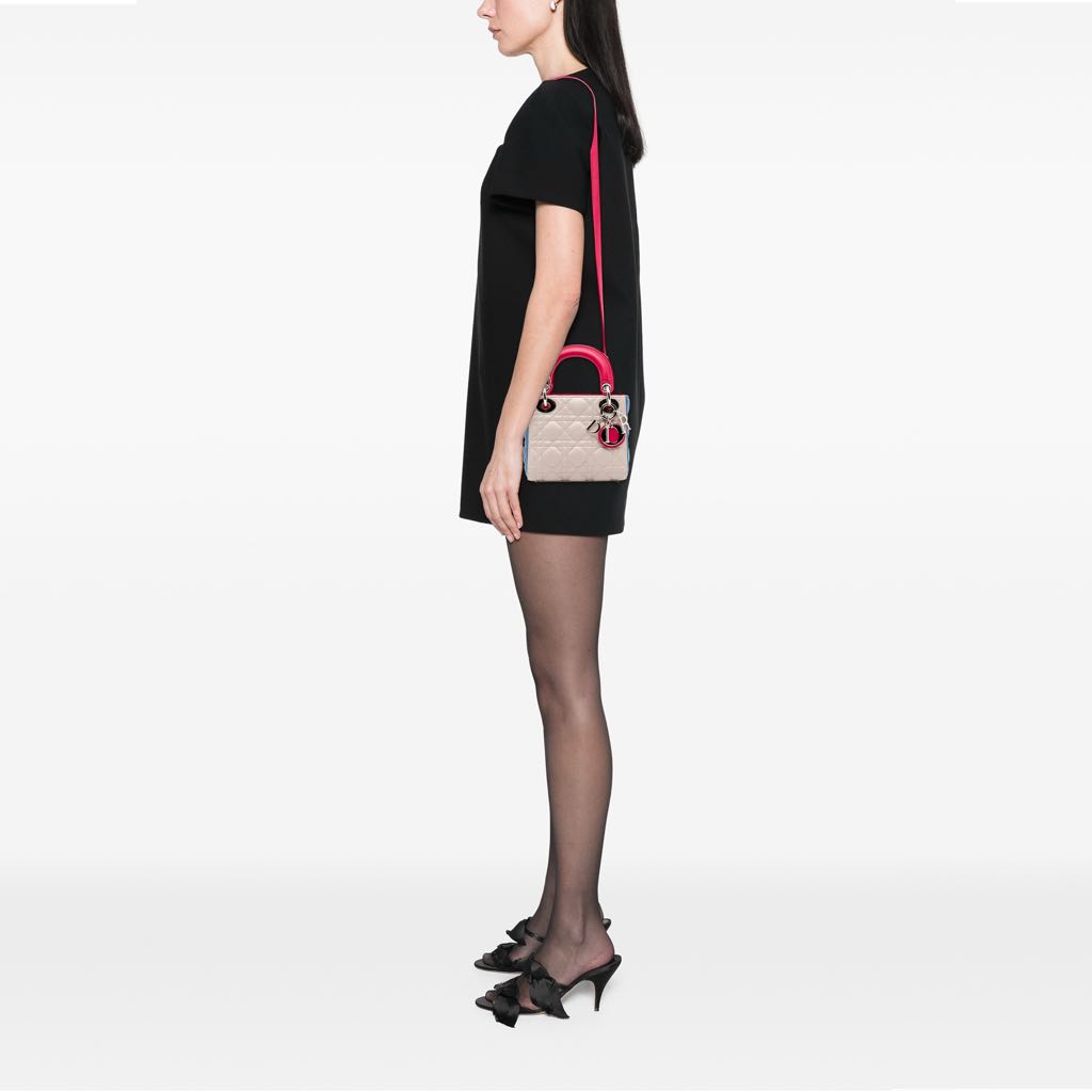 Dior Mini Tricolor Lambskin Cannage Lady Dior - Image 15