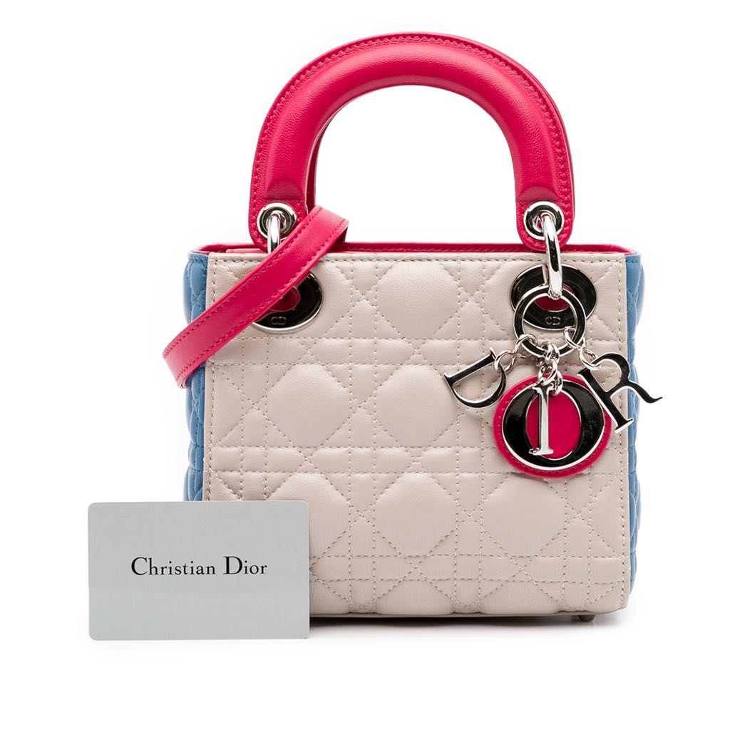 Dior Mini Tricolor Lambskin Cannage Lady Dior - Image 16