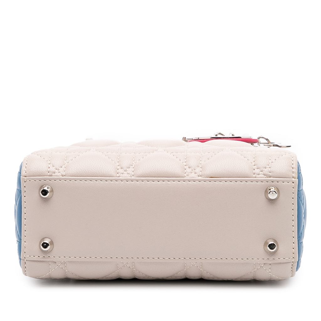 Dior Mini Tricolor Lambskin Cannage Lady Dior - Image 6