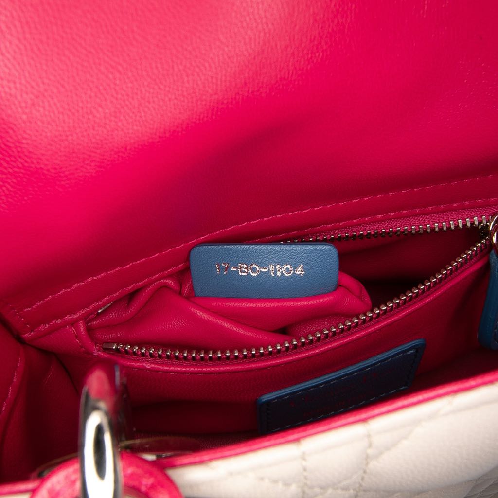 Dior Mini Tricolor Lambskin Cannage Lady Dior - Detail 1