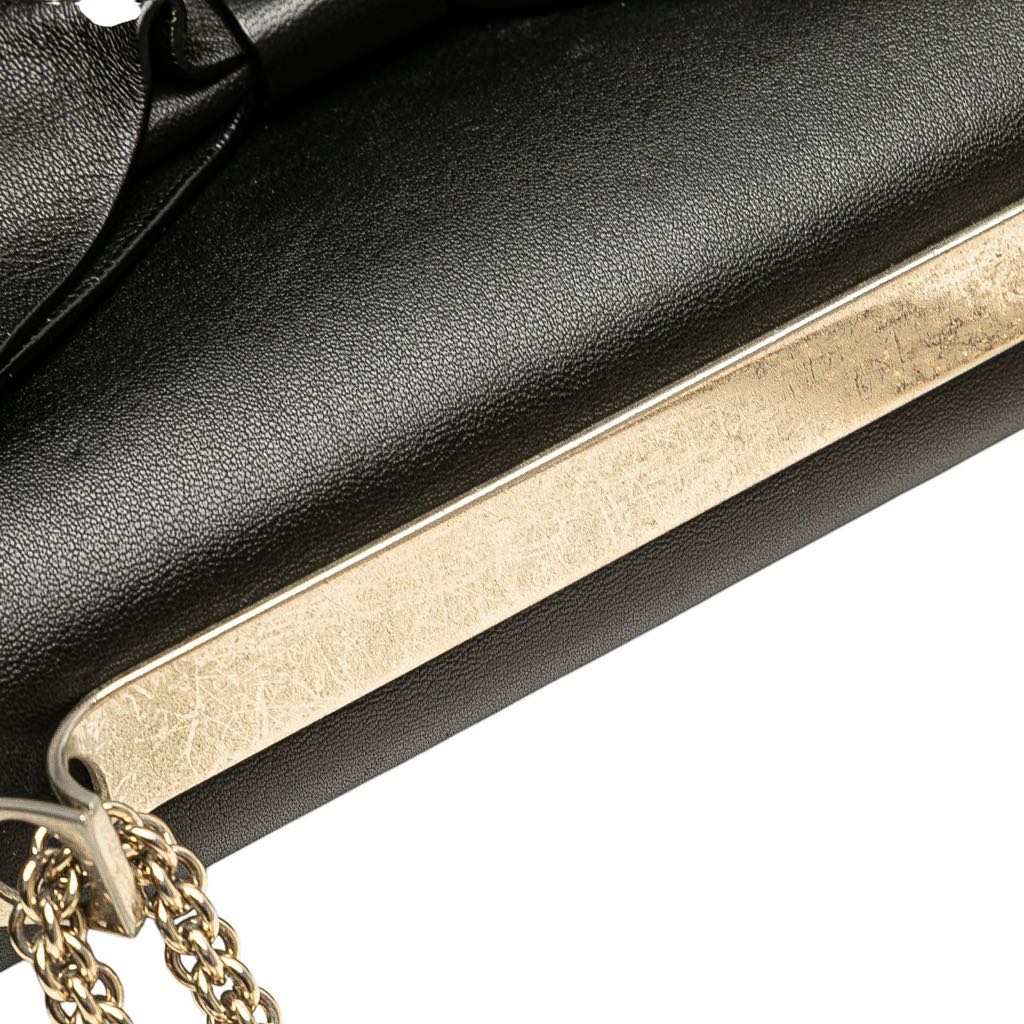 Valentino Leather Bow Flap Clutch On Chain - Image 10