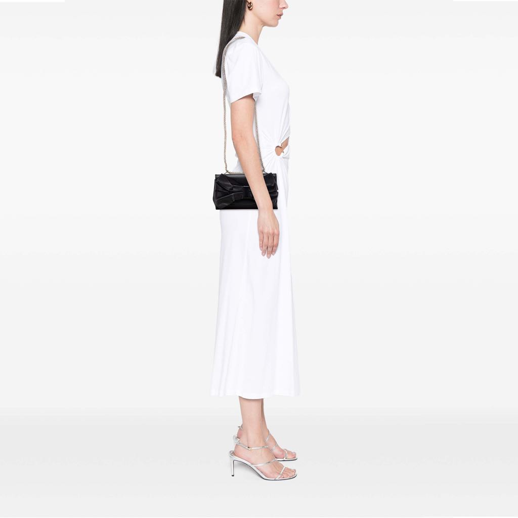 Valentino Leather Bow Flap Clutch On Chain - Image 12