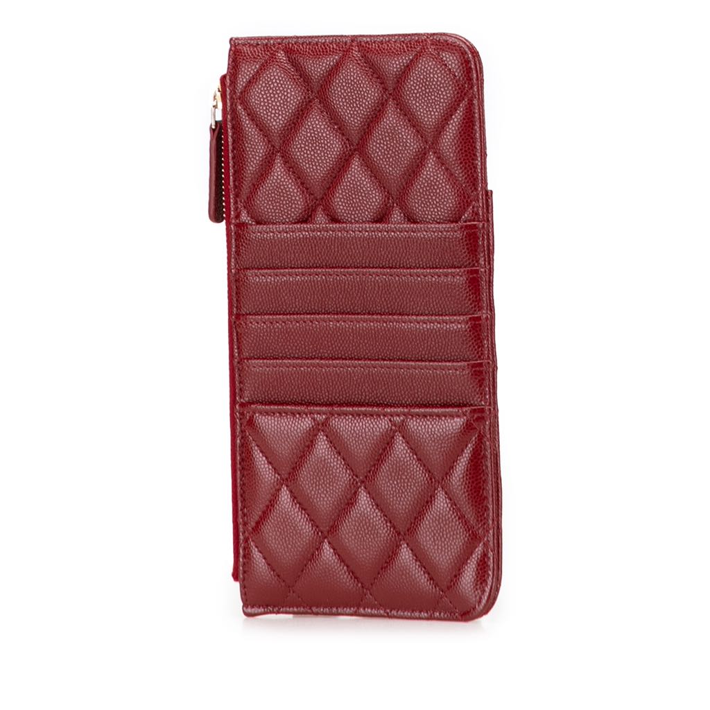 Chanel CC Quilted Caviar Flat Phone Case Wallet Pouch - 2