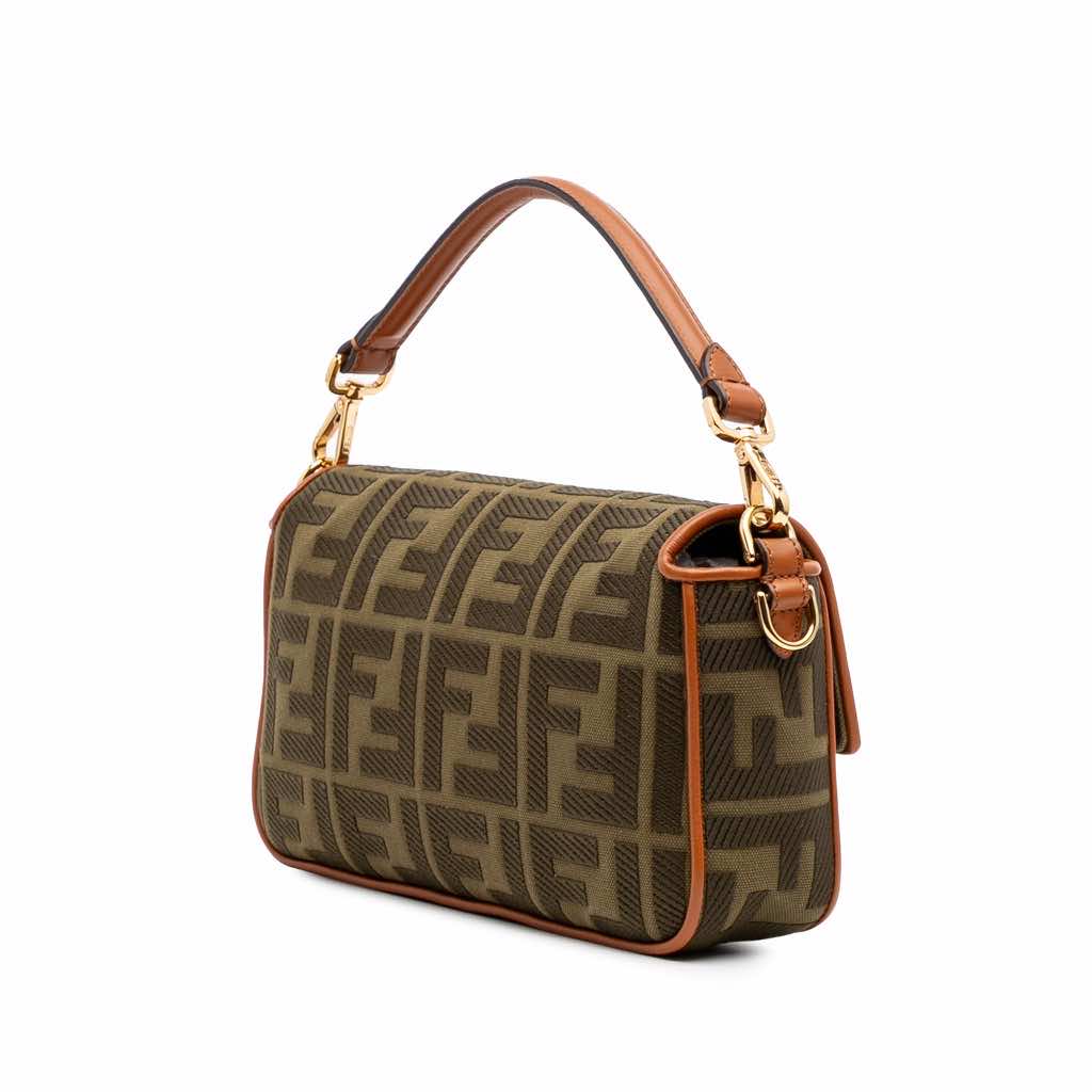 Fendi Zucca Embroidered Canvas Baguette Satchel - 2