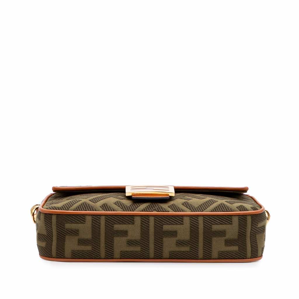 Fendi Zucca Embroidered Canvas Baguette Satchel - 3