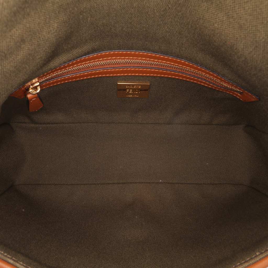 Fendi Zucca Embroidered Canvas Baguette Satchel - 4