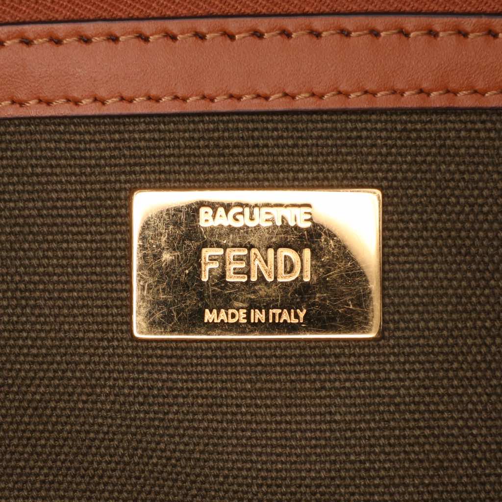 Fendi Zucca Embroidered Canvas Baguette Satchel - 5