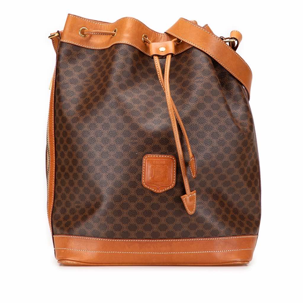 Celine Macadam Coated Canvas Drawstring Bucket Bag