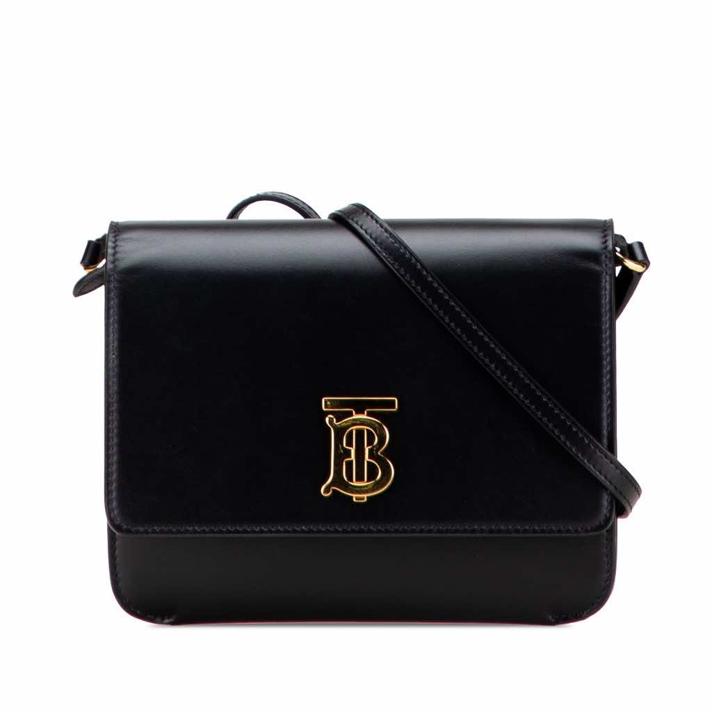 Burberry Mini Leather TB Monogram Flat Crossbody