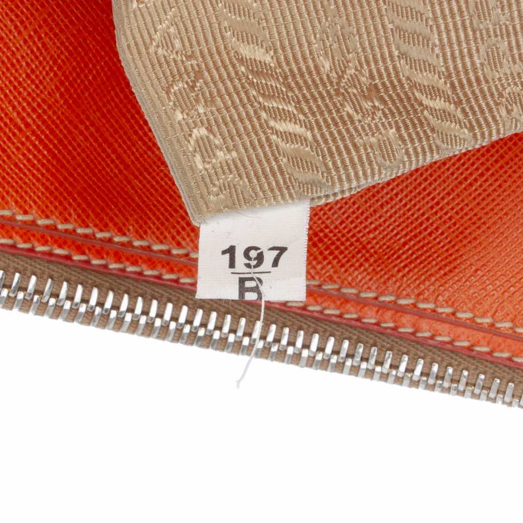 Prada Saffiano Trimmed Canvas Canapa Logo Double Zip Satchel - Detail 1