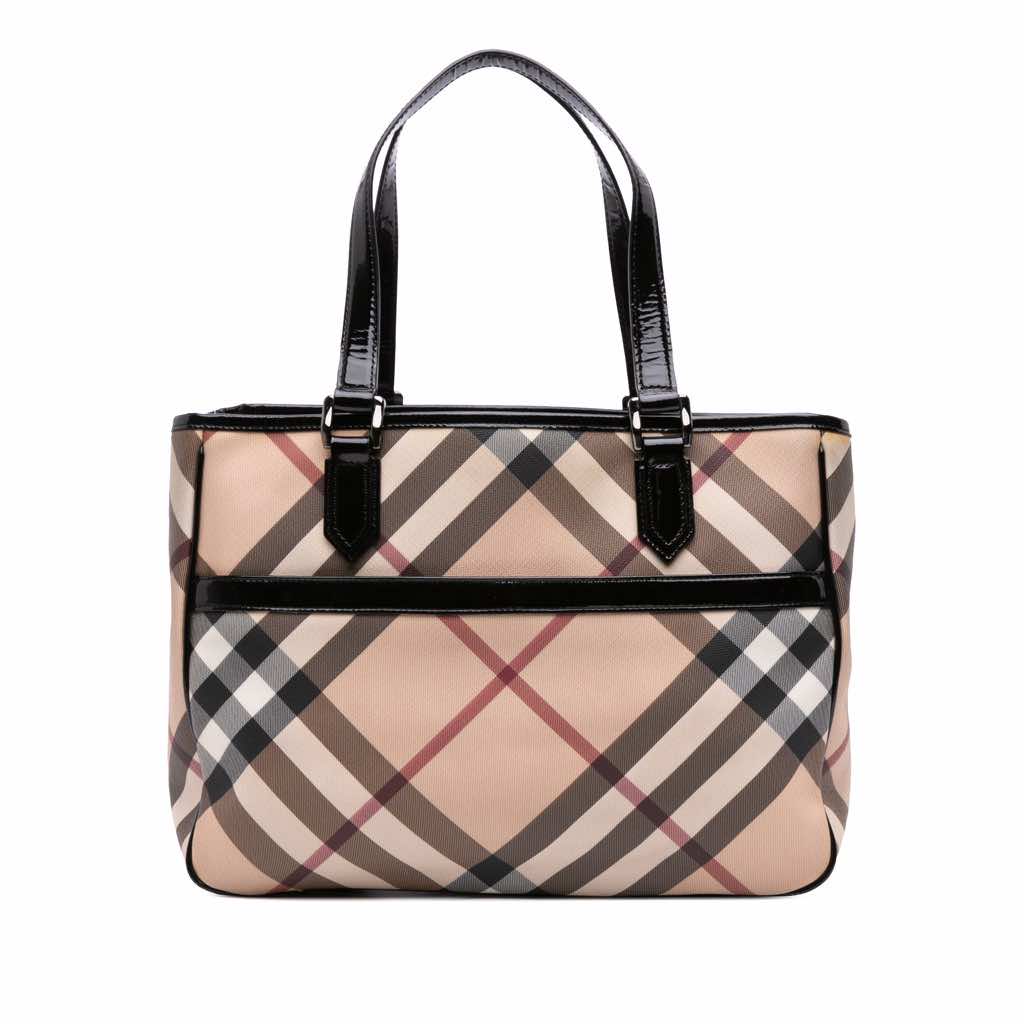 Burberry Supernova Check Coated Canvas Tote
