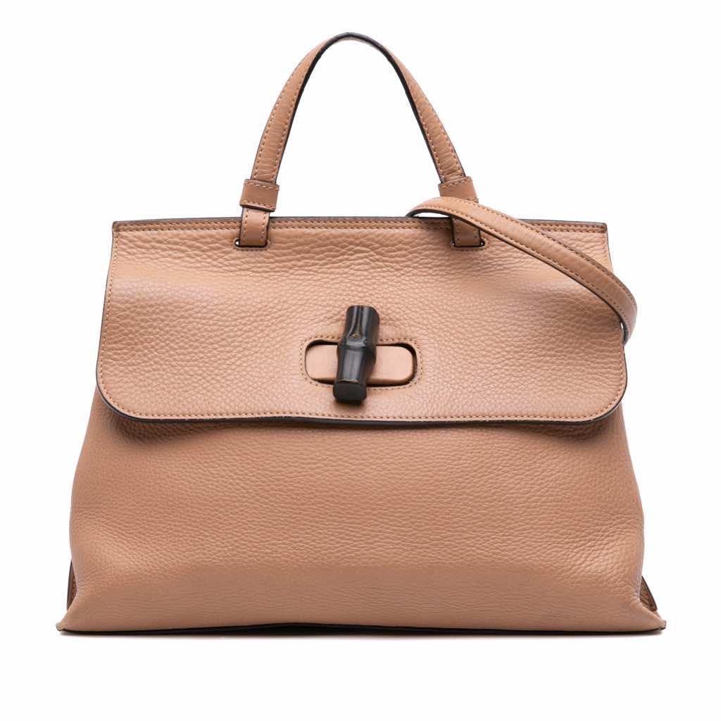 Gucci Medium Leather Bamboo Daily Satchel