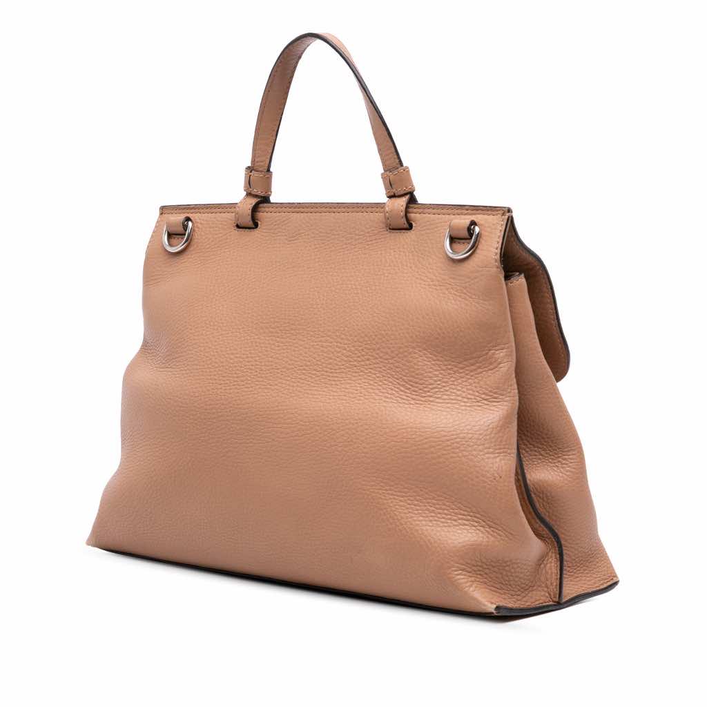 Gucci Medium Leather Bamboo Daily Satchel - Back view