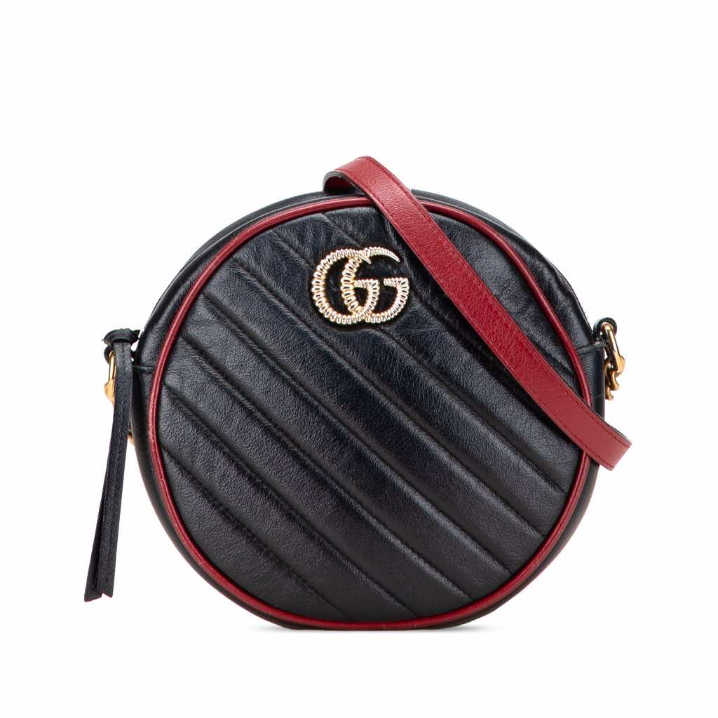 Gucci Mini GG Marmont Matelasse Leather Torchon Round Crossbody