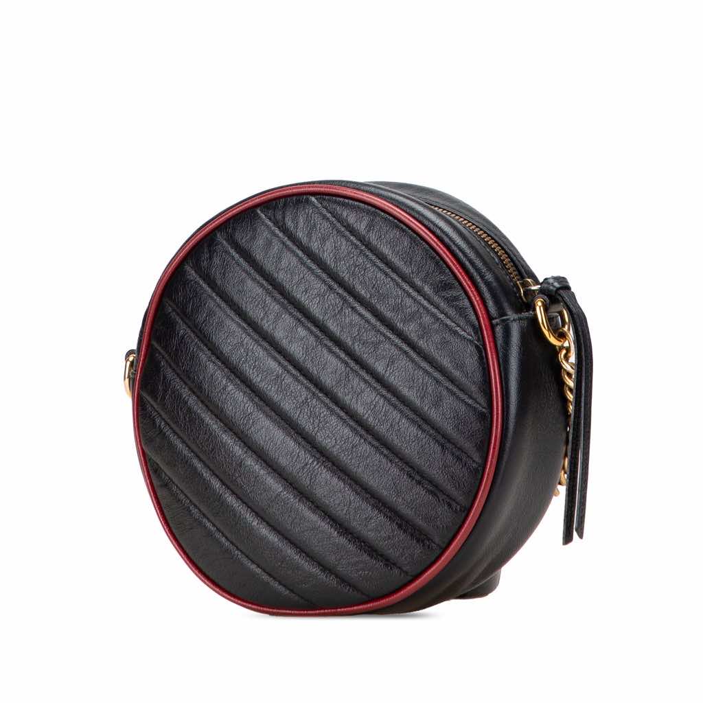 Gucci Mini GG Marmont Matelasse Leather Torchon Round Crossbody - Back view