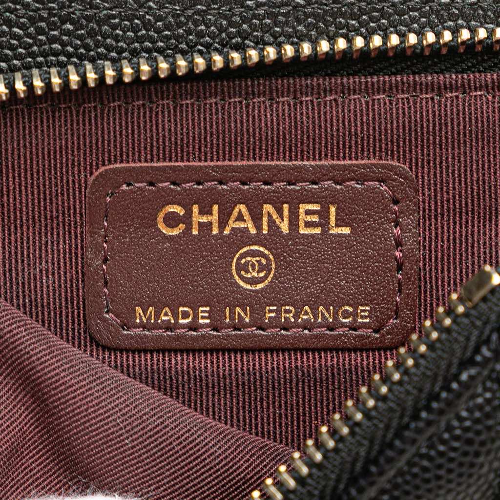 Chanel CC Quilted Caviar Zip Phone Holder with Chain - 5