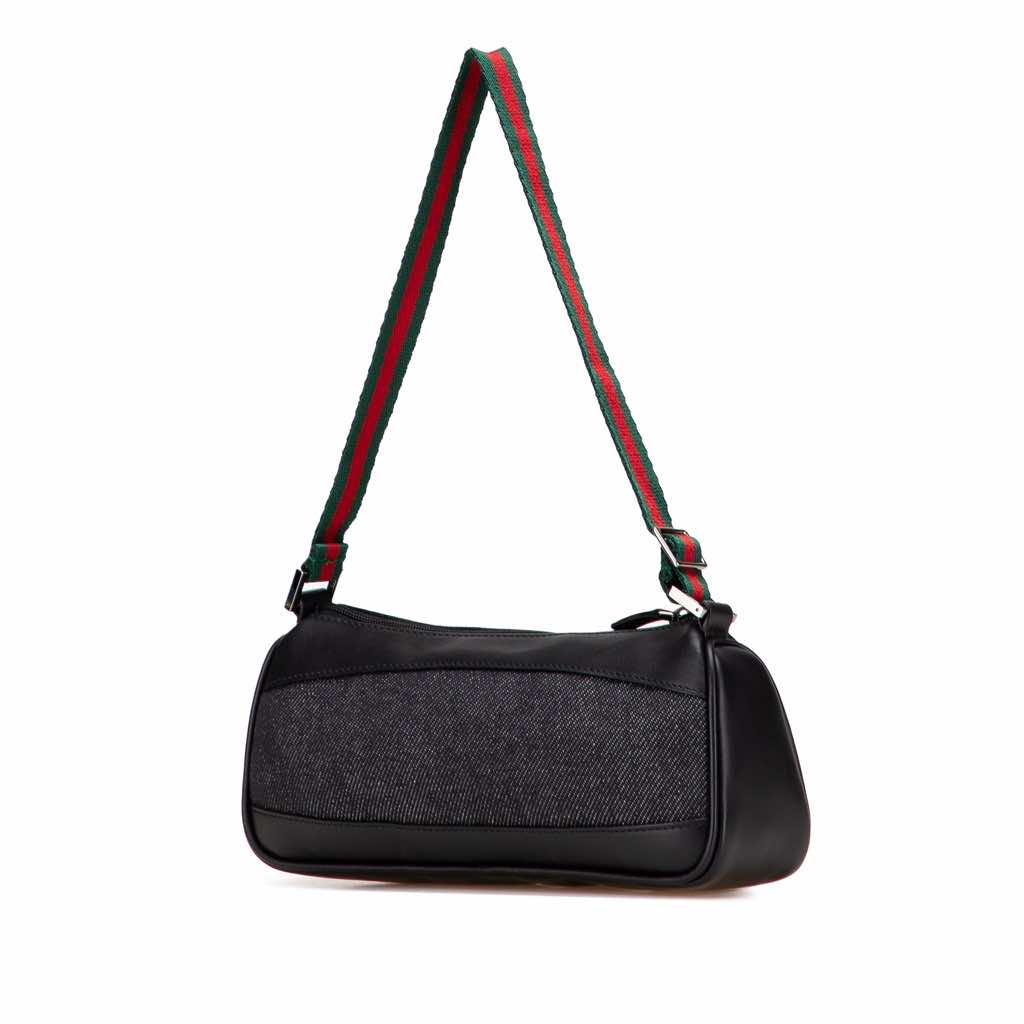 Gucci Denim Web Shoulder Bag - Back view