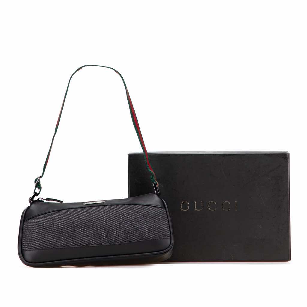 Gucci Denim Web Shoulder Bag - Image 13