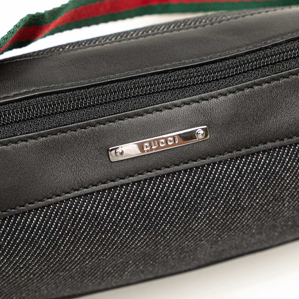 Gucci Denim Web Shoulder Bag - Image 10