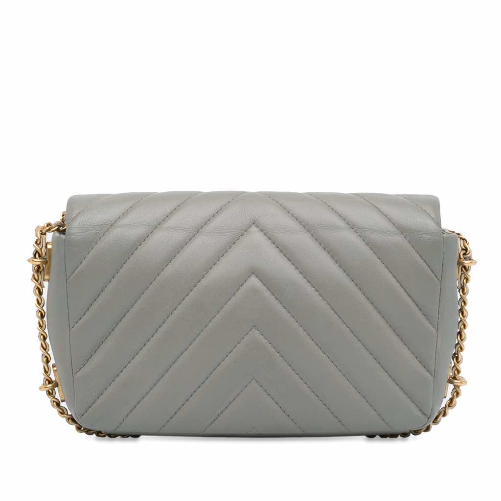 Chanel Mini Rectangular Chevron Lambskin Chain Around Flap - 4