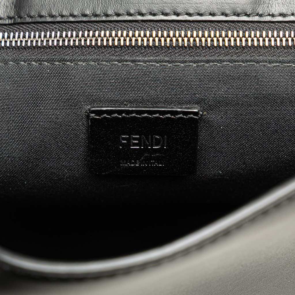 Fendi Calfskin and Canvas FF 1974 Flat Baguette Crossbody - Side view
