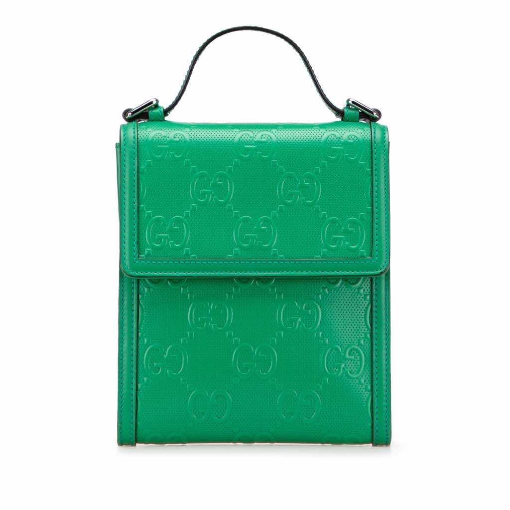 Gucci GG Embossed Flap Satchel