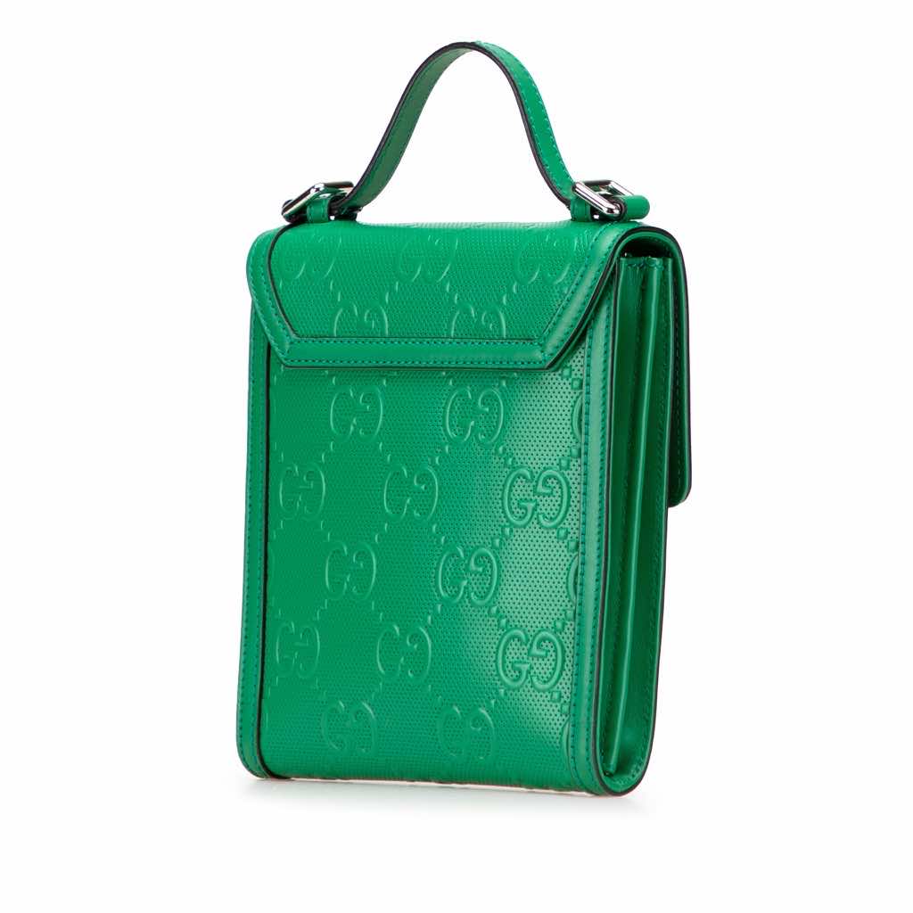 Gucci GG Embossed Flap Satchel - 2