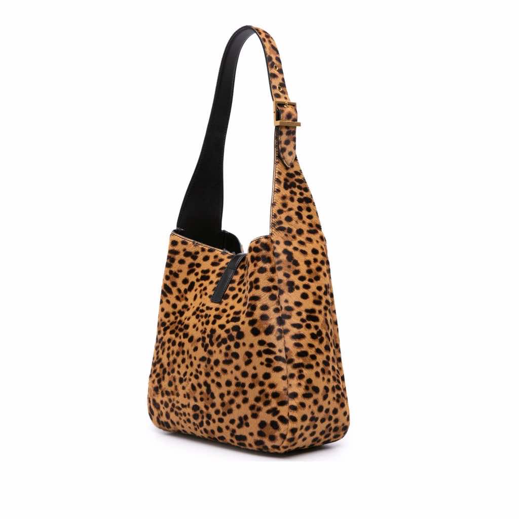 Saint Laurent Small Pony Hair Leopard Print Supple Le 5 a 7 Shoulder Bag - 2