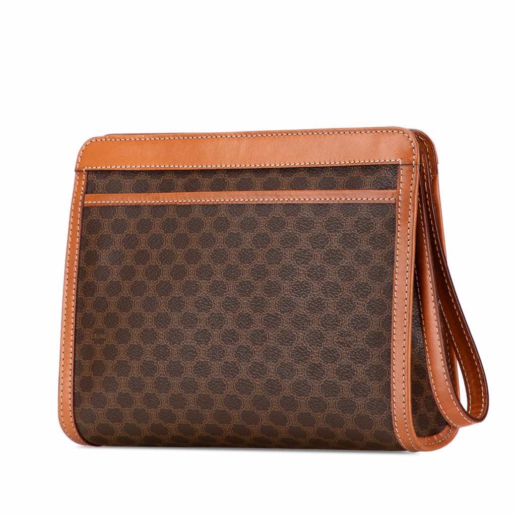 Celine Macadam Coated Canvas Clutch - Back view