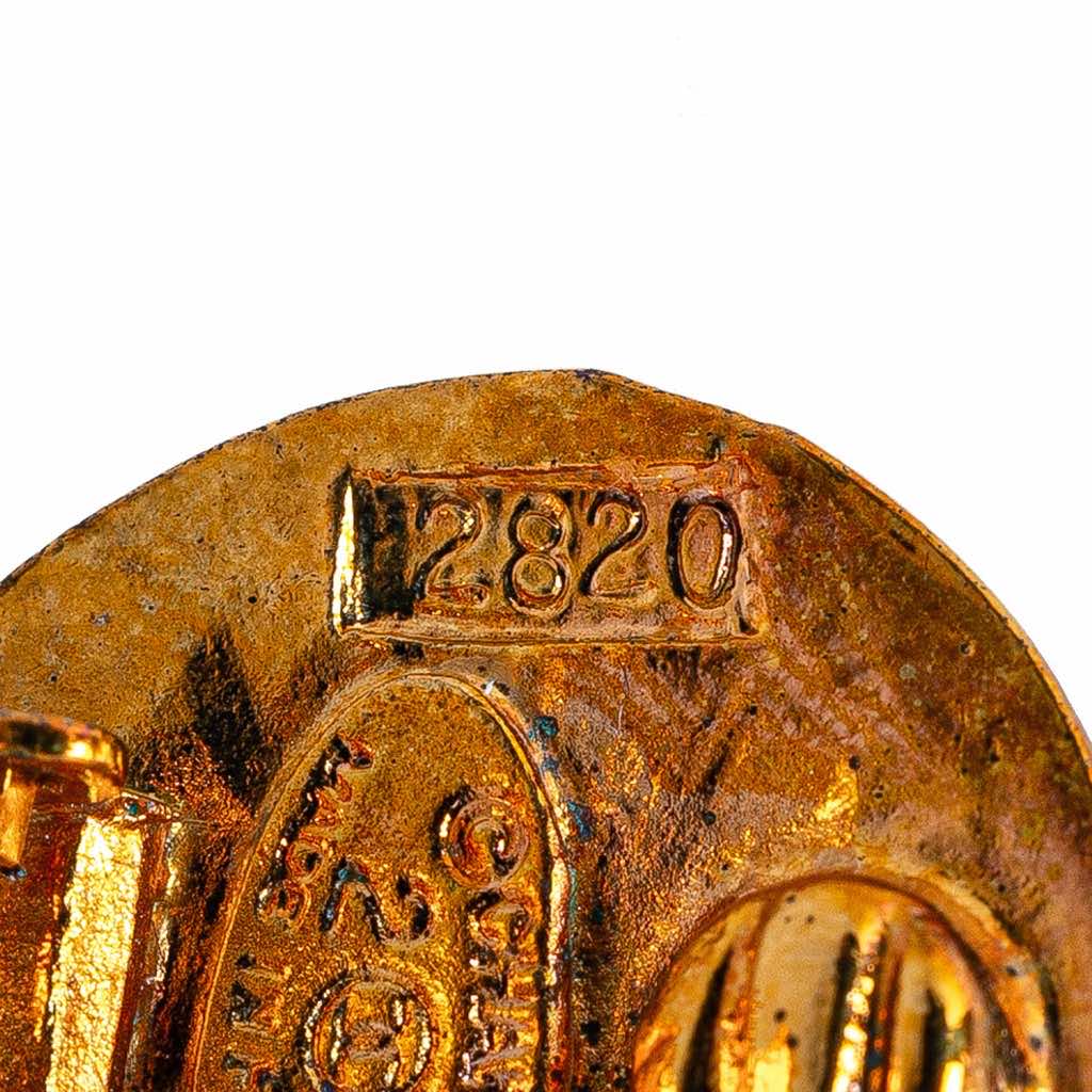 Chanel Gold Plated CC Round Clip On Earrings - 4