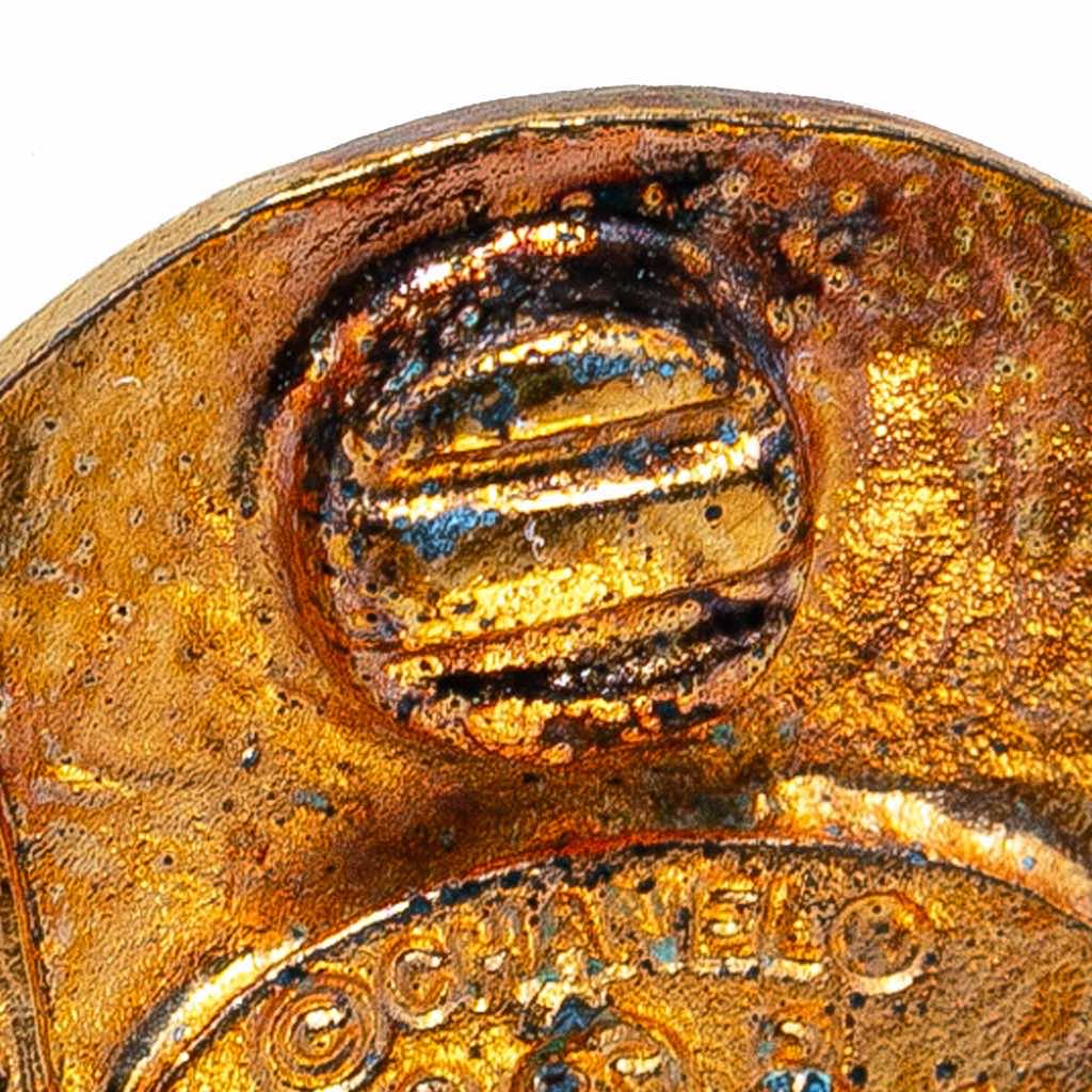 Chanel Gold Plated CC Round Clip On Earrings - 5