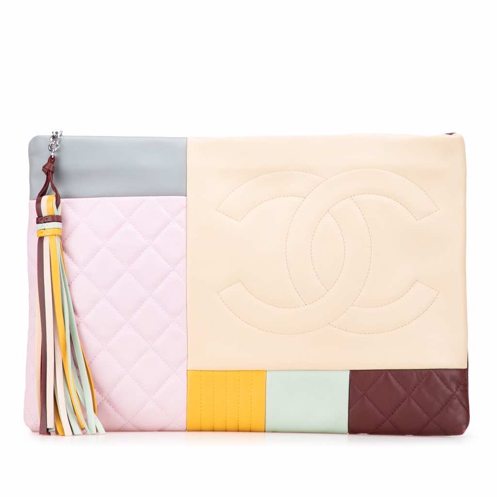 Chanel Medium Lambskin Colorblock Patchwork O Case