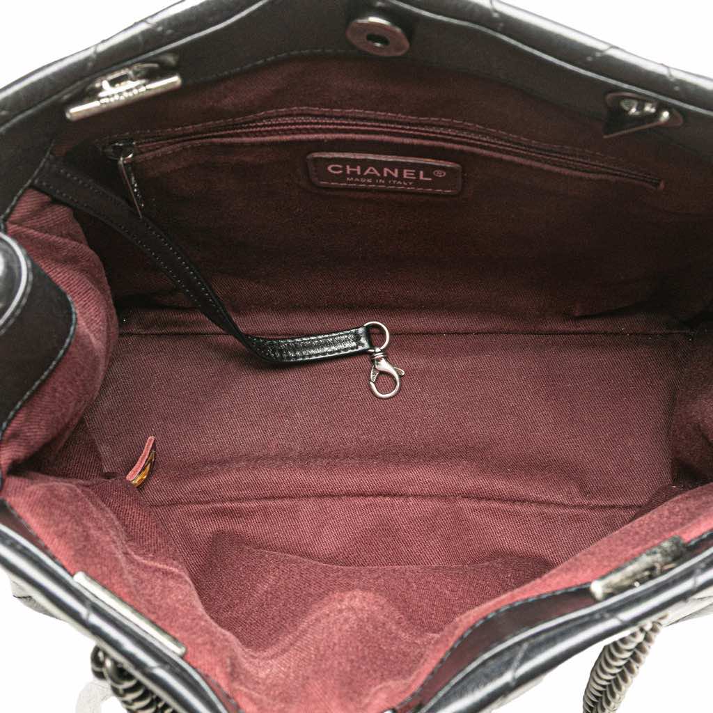 Chanel Small Quilted Glazed Calfskin Duo Color Tote - 4