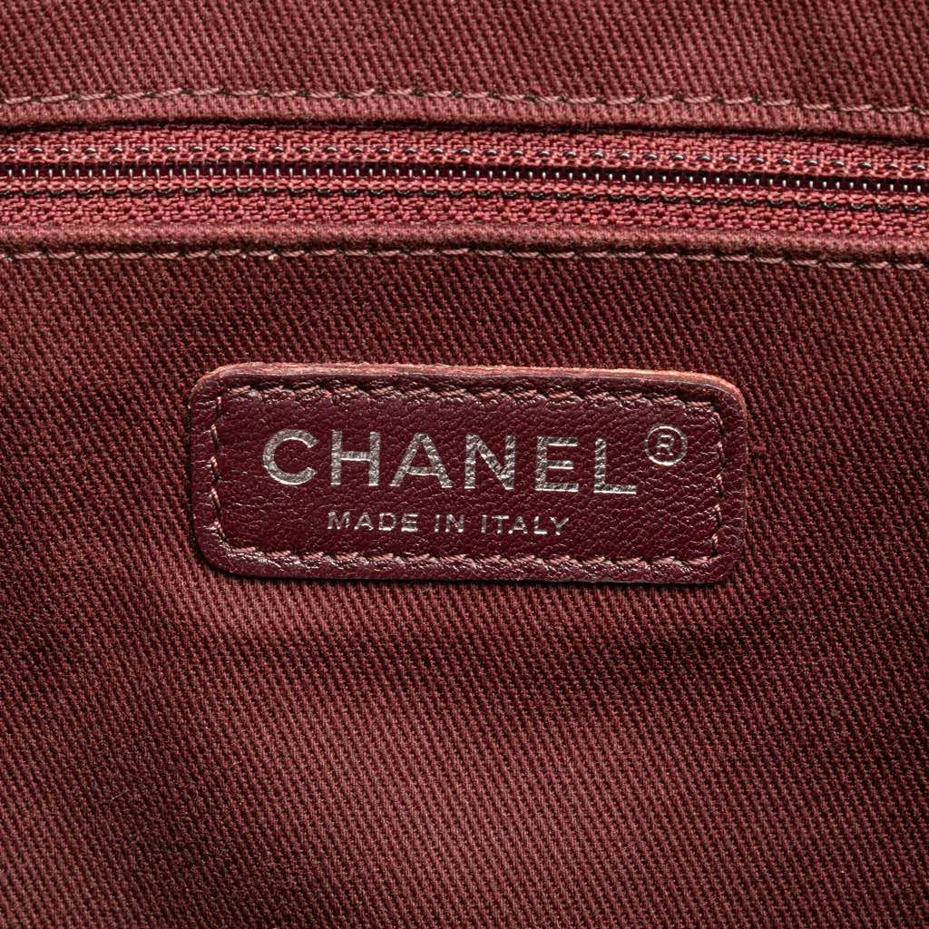 Chanel Small Quilted Glazed Calfskin Duo Color Tote - Side view