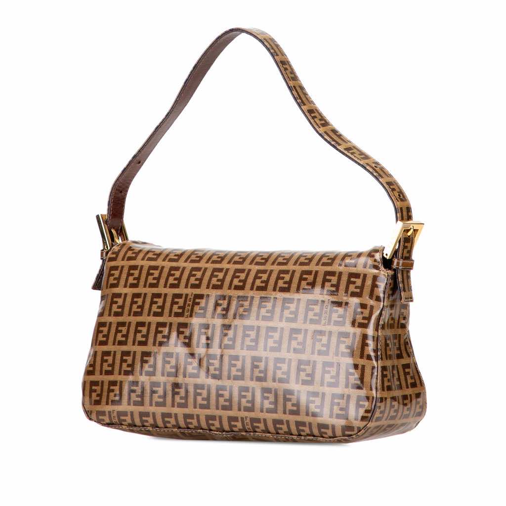 Fendi Zucchino Crystal Double Flap Shoulder Bag - 2