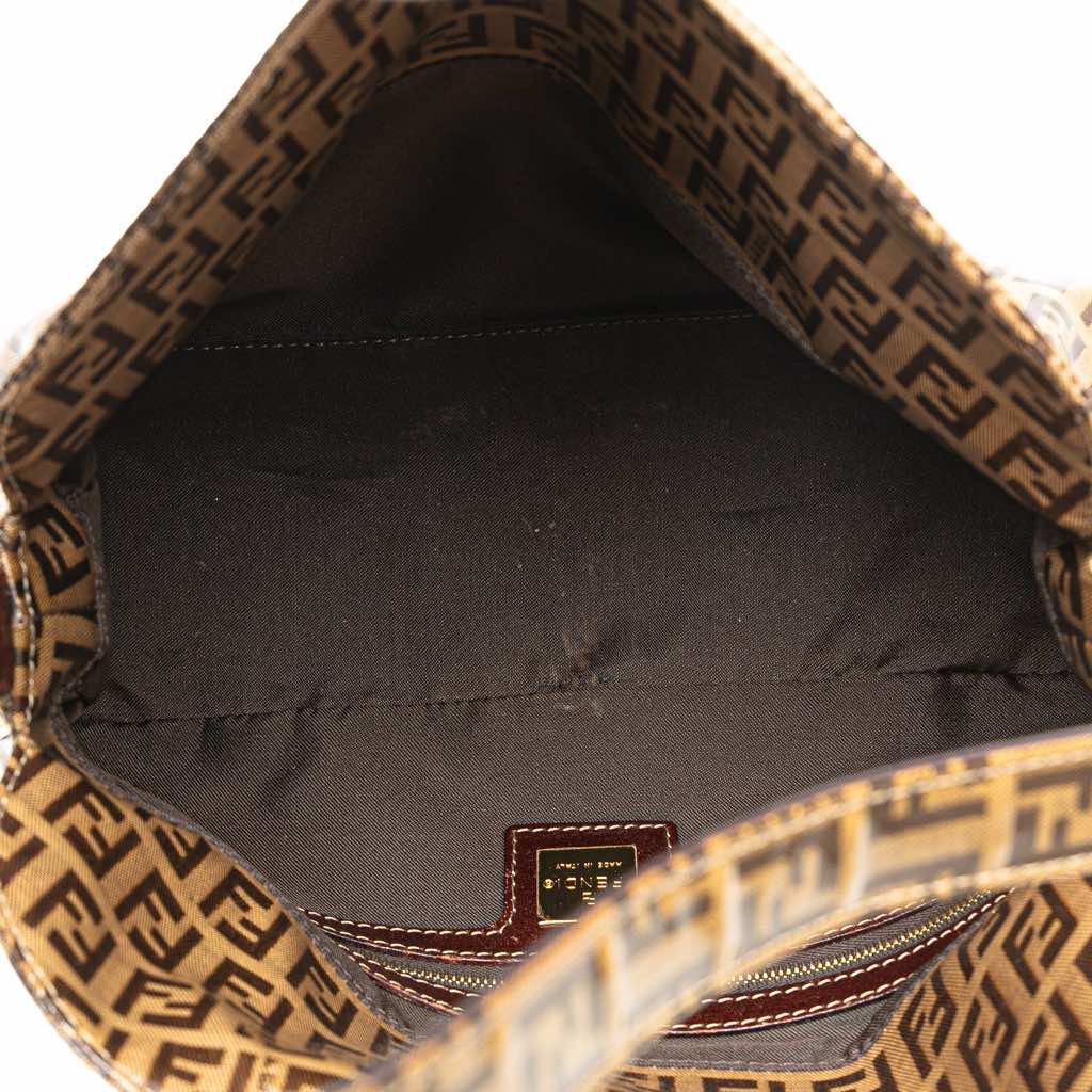 Fendi Zucchino Crystal Double Flap Shoulder Bag - 4