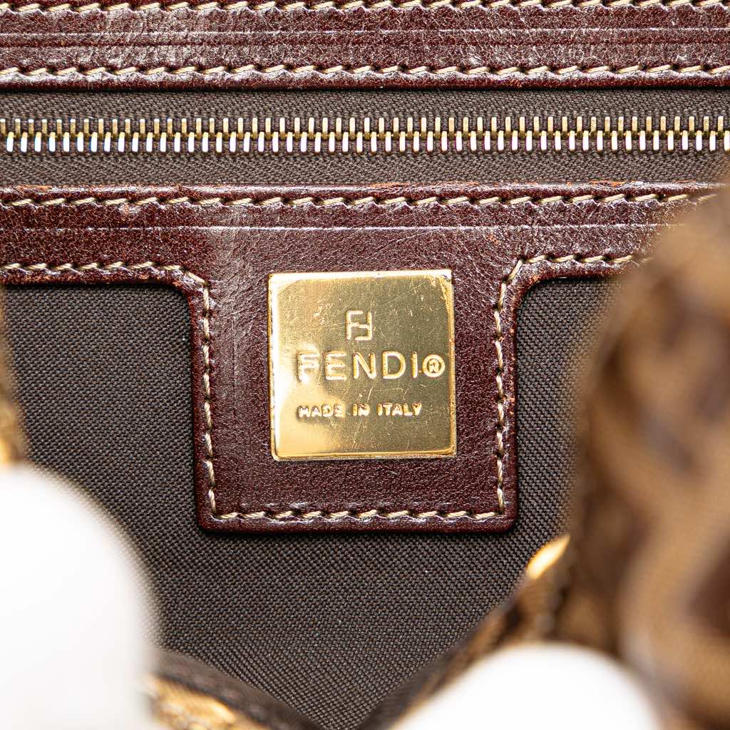 Fendi Zucchino Crystal Double Flap Shoulder Bag - 5