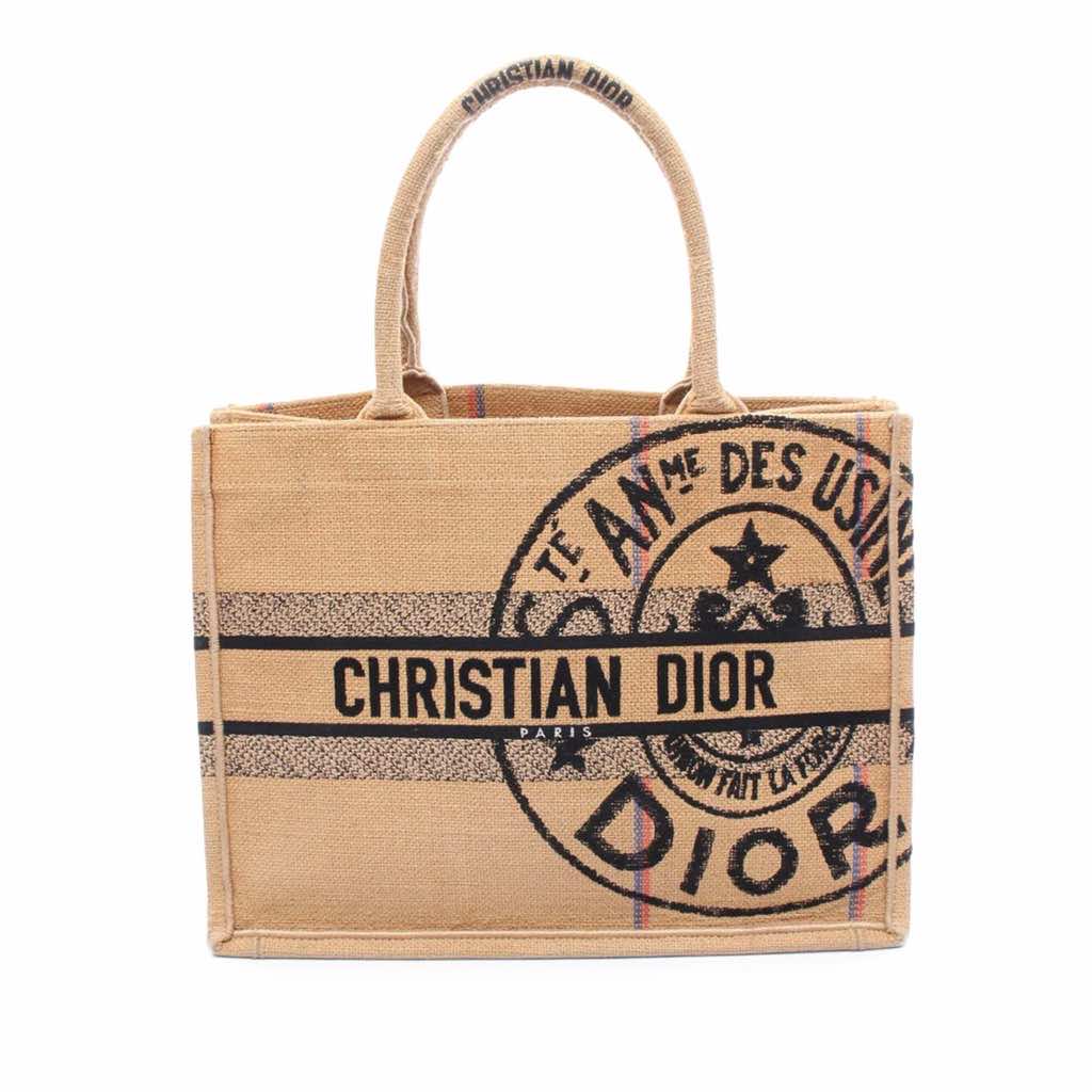 Dior Medium Jute Embroidered Book Tote