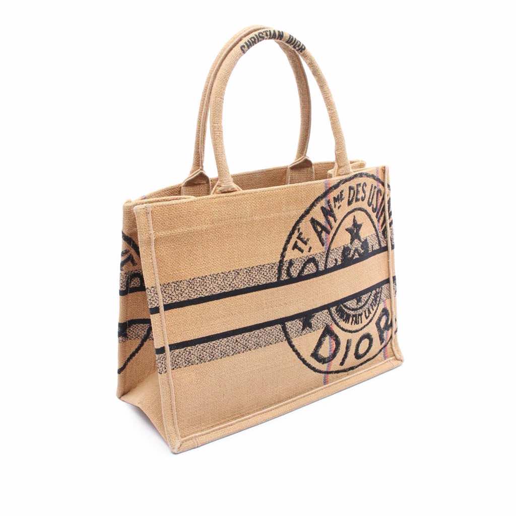 Dior Medium Jute Embroidered Book Tote - Back view