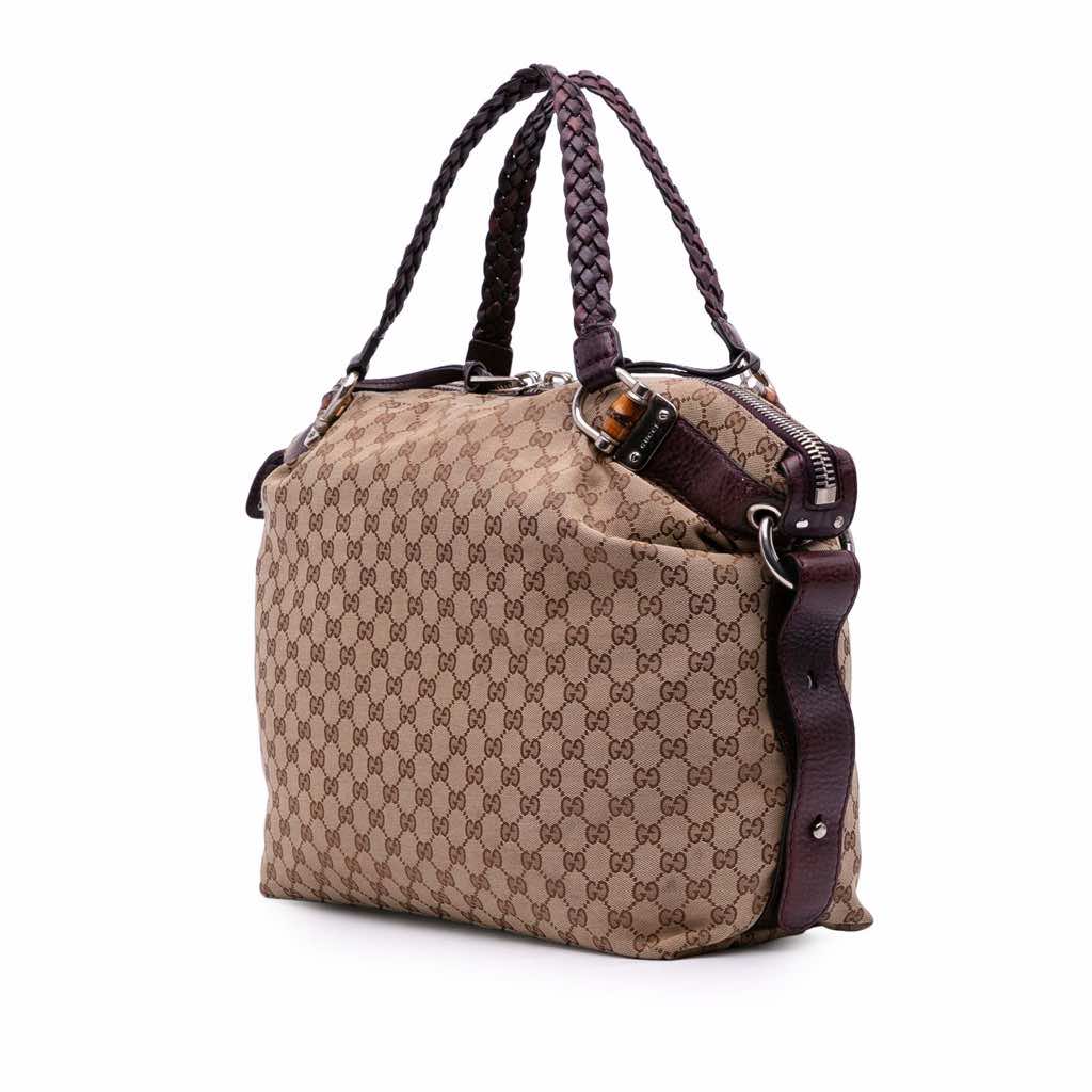 Gucci Large GG Canvas Bamboo Bar Tote - 2